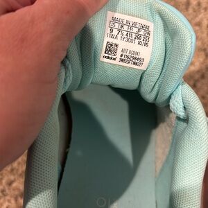 Size 9 aqua blue Adidas sneakers
